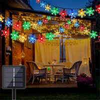 5/7/12M Outdoor Solar Lamp LED Fairy Snowflake Light String Garden Christmas Tree Holiday Garland Wedding Party Home Decoration