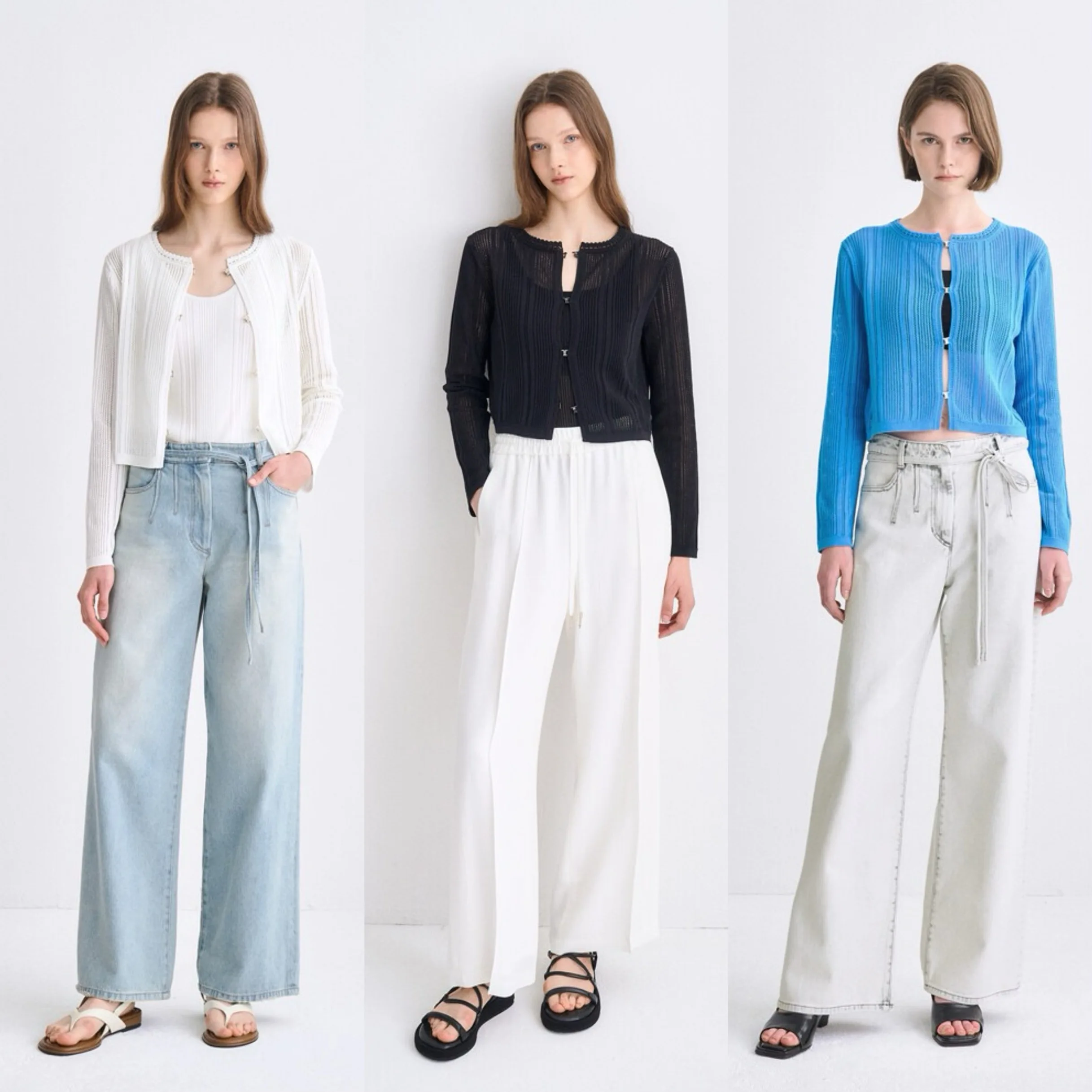 

Lemon Cheese E 25 Early Autumn Hollow out Knitted Cardigan Tee Colors Available round Ne Casual Versatile Women's Wear