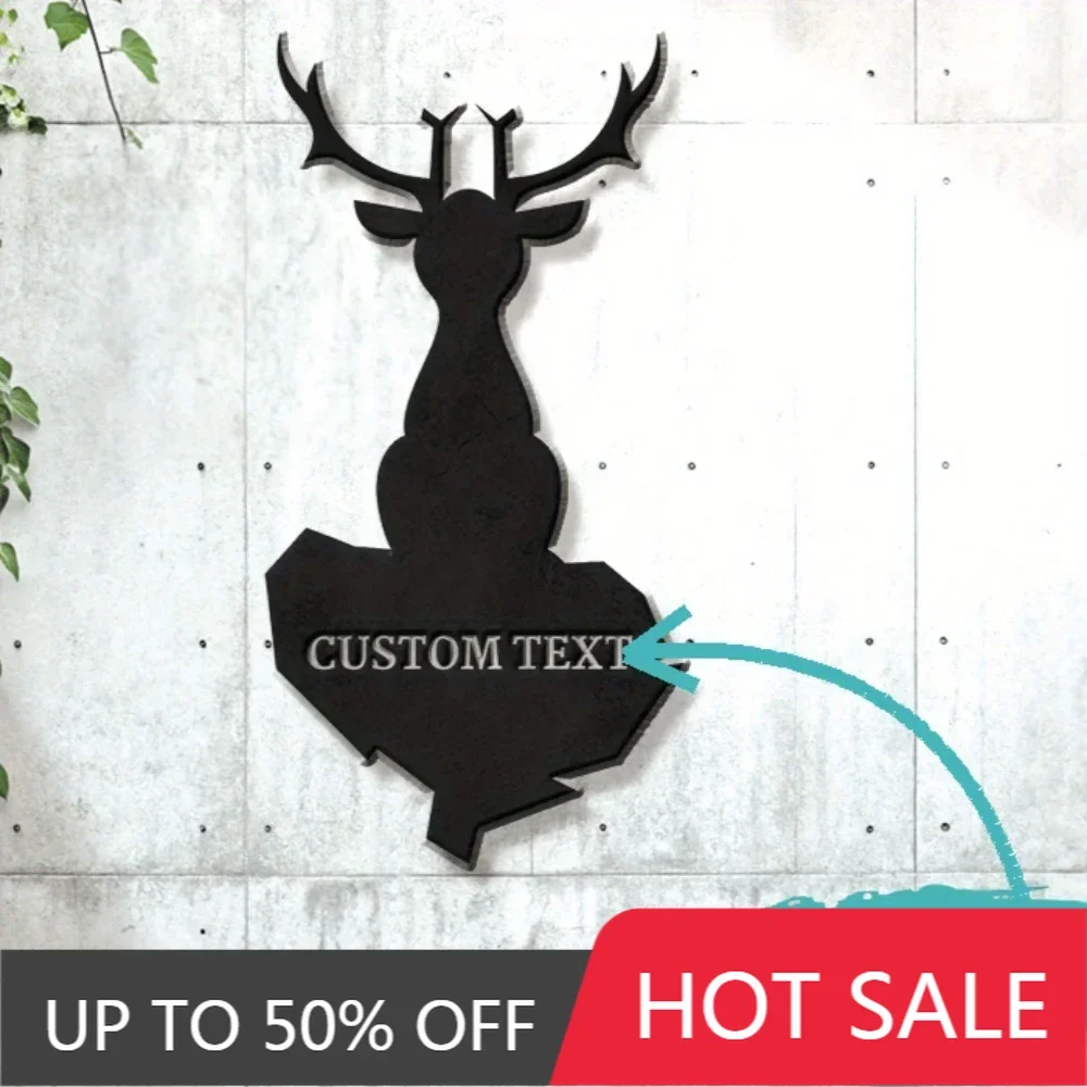

Iron Art Decorative Painting Exquisite Personalized Antique Deer Head Metal Wall Decoration All Weather Adornment for Garden Mul