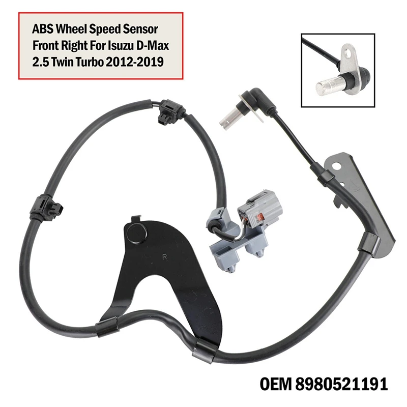 ด้านหน้าขวาล้อ ABS สายเซนเซอร์ ABS Sensor รถเซ็นเซอร์ ABS Fit สําหรับ Isuzu Dmax D-Max Mux 8980521191