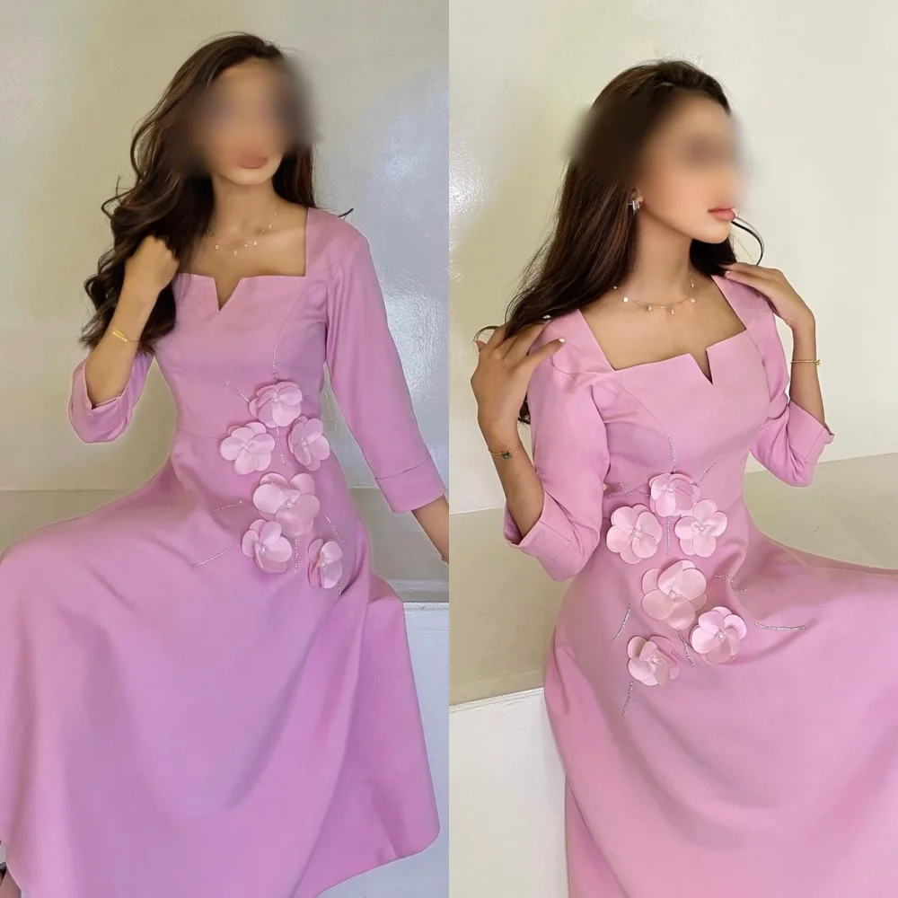 

Customized Jiayigong s Applique Formal Evening A-line Square Neck Bespoke Occasion Floor Length