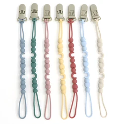 New silicone pacifier chain with wooden clip, one-piece design, pacifier not included, pacifier clip, food grade silicone