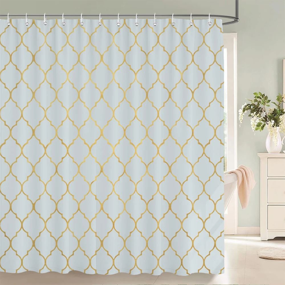 

Waterproof Shower Curtains for Bathroom Home Decor Polyester Fabric Shower Curtains Geometric Pattern Multi-size Shower Curtains