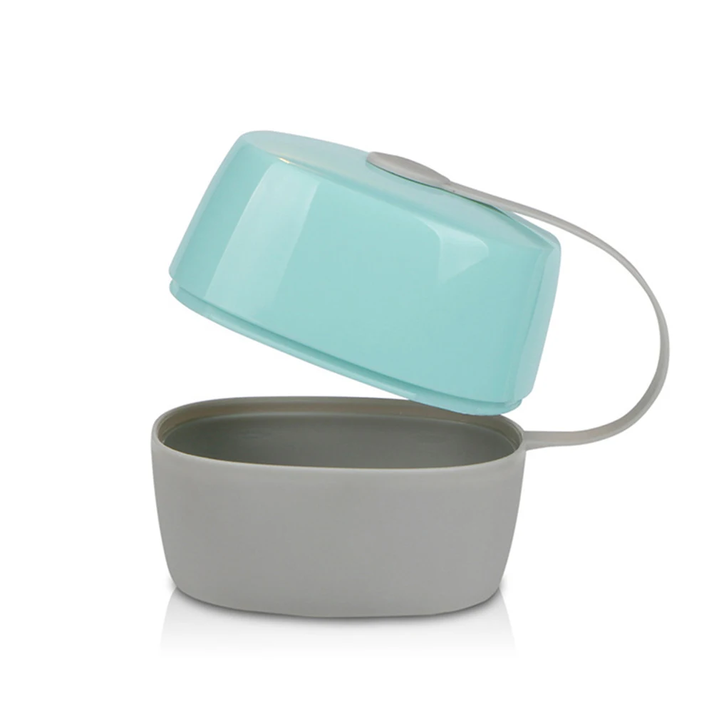 

2Pcs Pacifier Boxes Portable Baby Clip Holder Storage Case Wide Mouth Safety Protection PP Green Pink