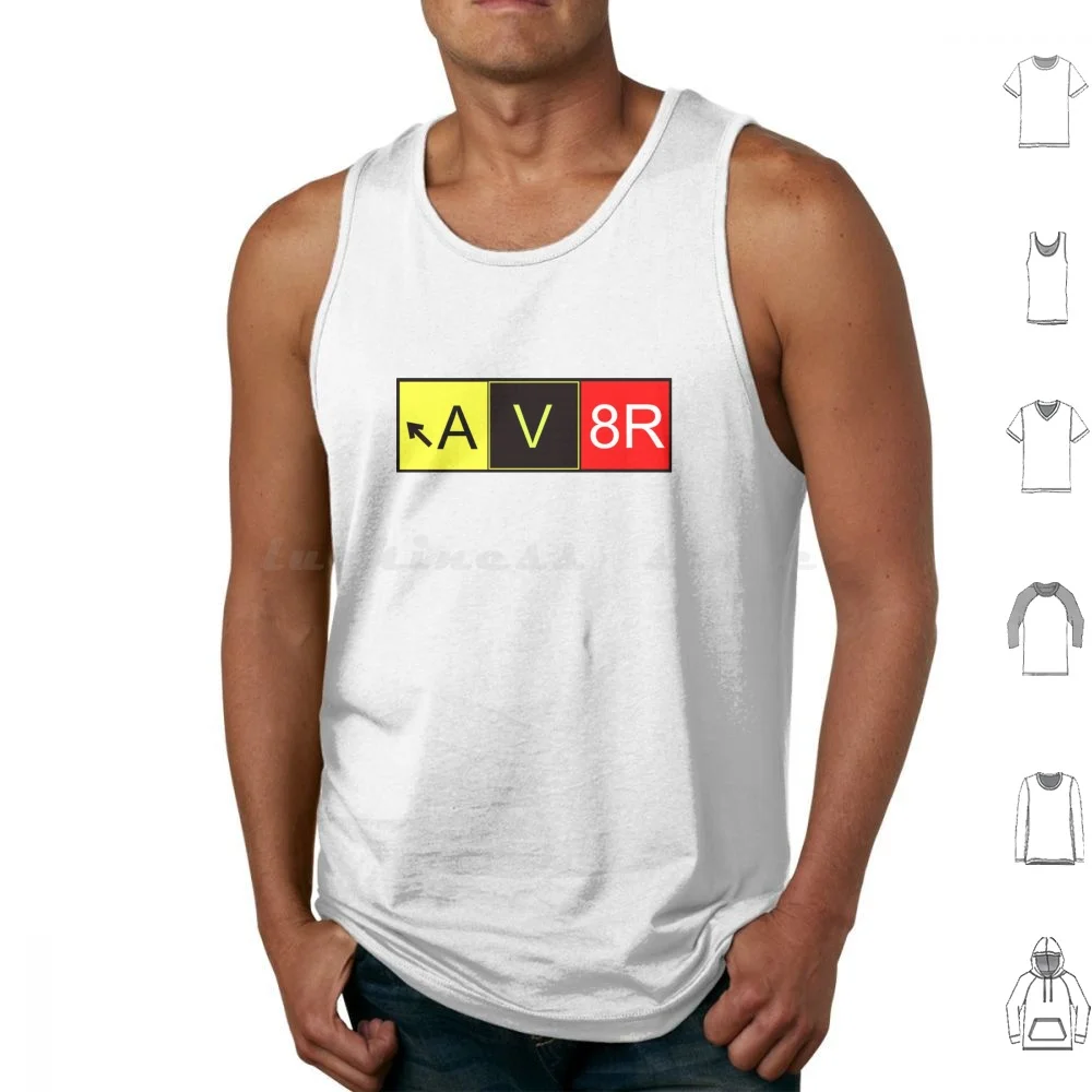 Av8r Tank Tops Print Cotton Av8r Aviator To Fly Plane Pilot Flying Cockpit Captain Taxiway Runway Tower Controller Cool