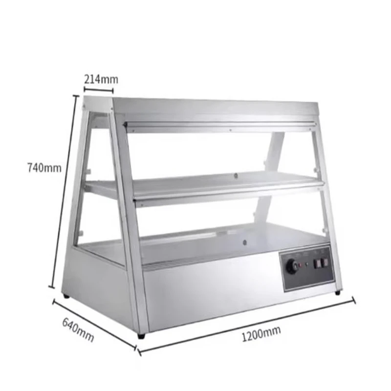 Restaurant Hot Food Glass Fried Chicken Cake Pastry Electric Thermal Insulation Cabinet Display Cabinet Counter