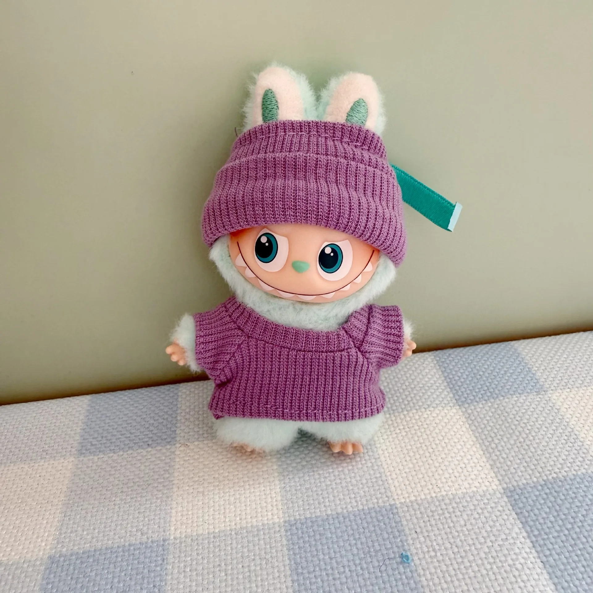 For Labubu Clothing Knitted Sweater for Labubu 4.0 MINI Pin for Love Series Knit Flap Hat T-Shirt Clothes Accessories