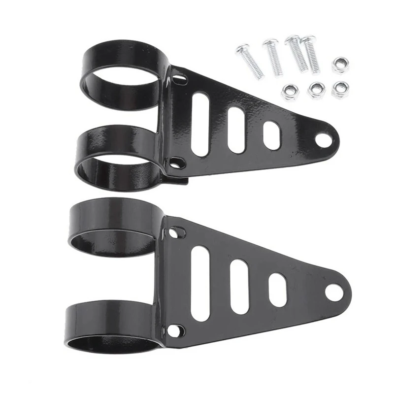 2 Set Motorcycle Accessories: 1 Set 41-43Mm Headlight Brackets & 1 Pcs Headlight Base 7-Inch LED Headlight Shell Base