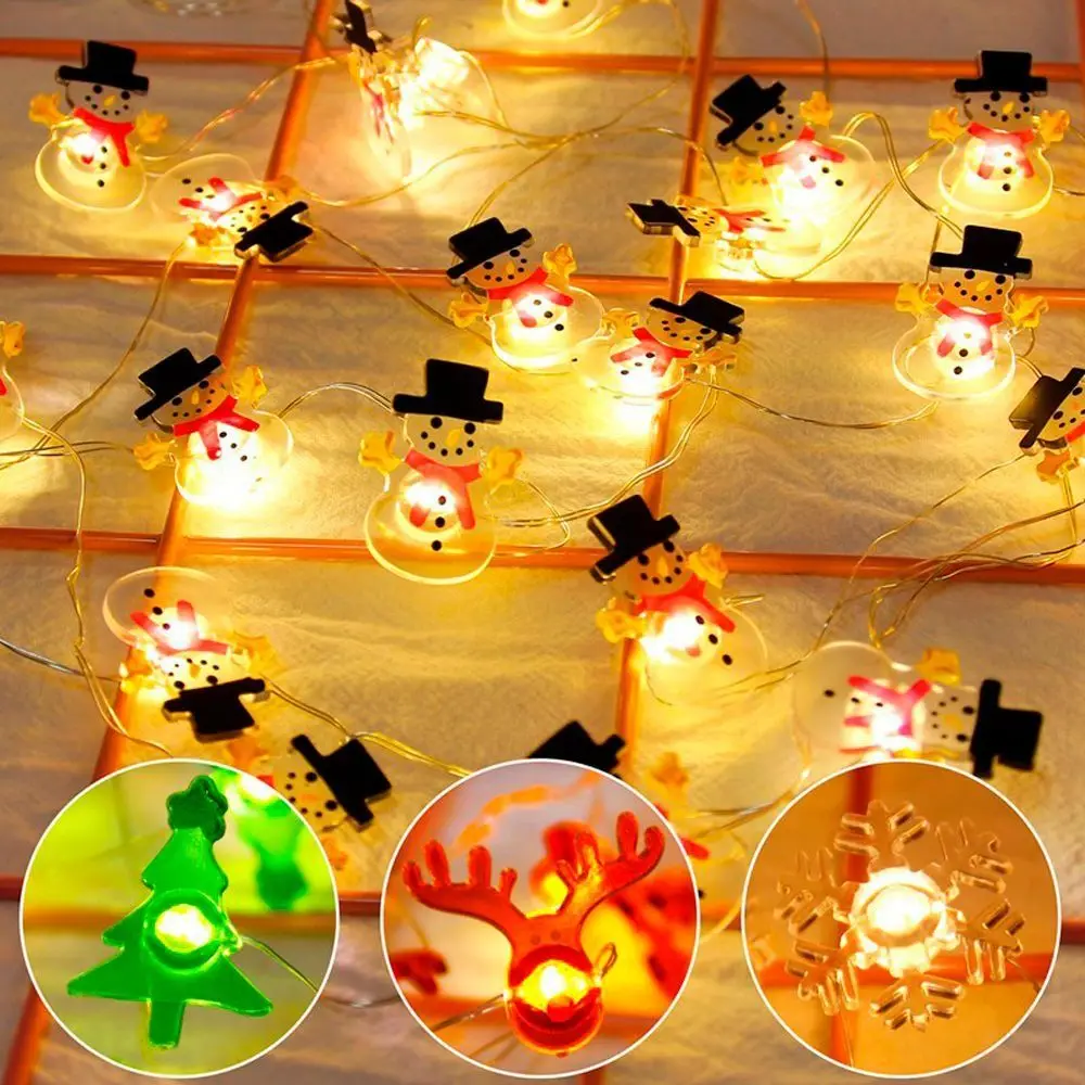

Gift Santa Claus Christmas Fairy Lights Elk Snowman Xmas LED Light String 2M 20LED Snowflake Christmas Lamp Christmas