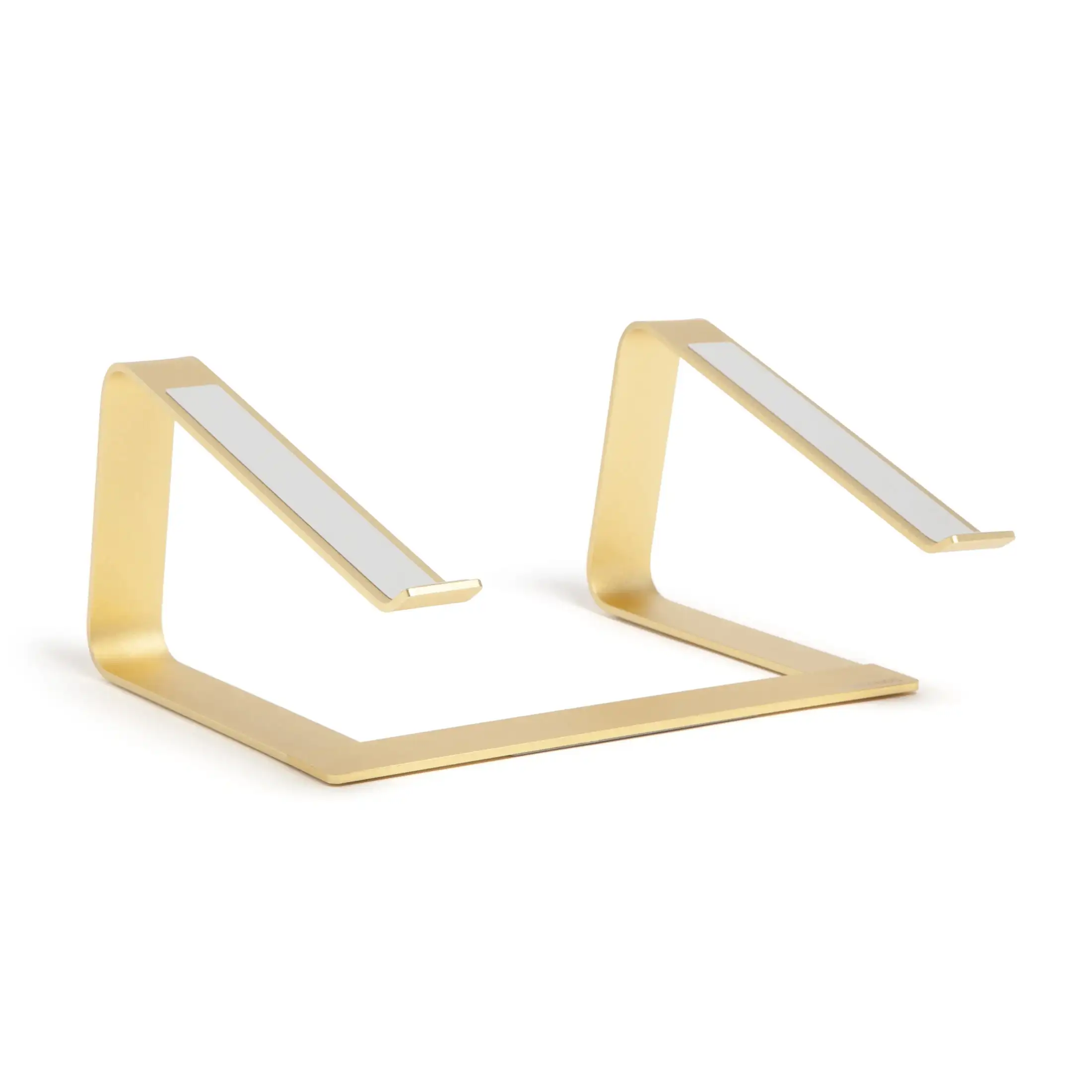

Adjustable Laptop Riser Stand, 11.6 x 10 x 5.5 in., Gold Metal set Protective lip and non-slip pads