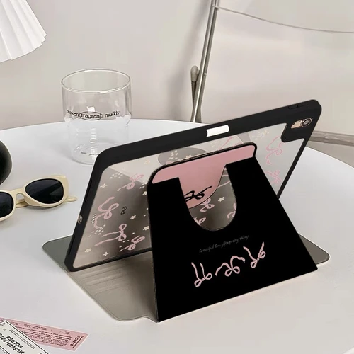 Imagen 2 del producto Soporte con nudo de lazo rosa para IPad Pro 11 Air 4 5 10,9, funda para IPad 5th 6th 7th 8th 9th 10th Air6 9,7 10,2 11 pulgadas
