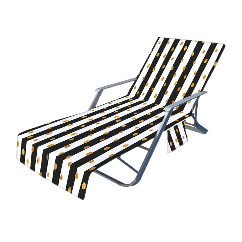 Portable Beach Chair Towel Cover Towel Chair Cover Sunbathing Patio Chaise Pool