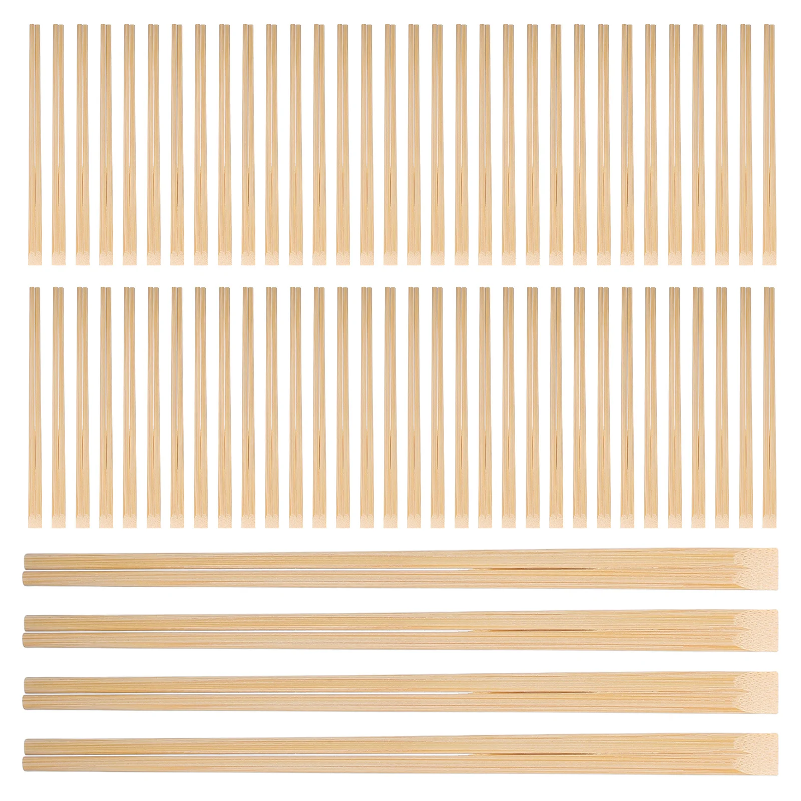 

100Pcs Disposable Bamboo Chopsticks Splinter-Free Solid Smooth Lightweight for Sushi Noodles Takeout Restaurant Catering Picnic