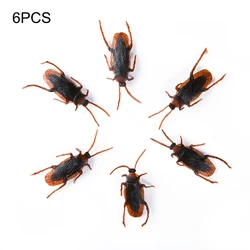 6PCS Halloween gadget Plastic Cockroaches Joke Decoration Props Rubber Toy Gags Practical Jokes Toys Plastic Bugs Cockroach