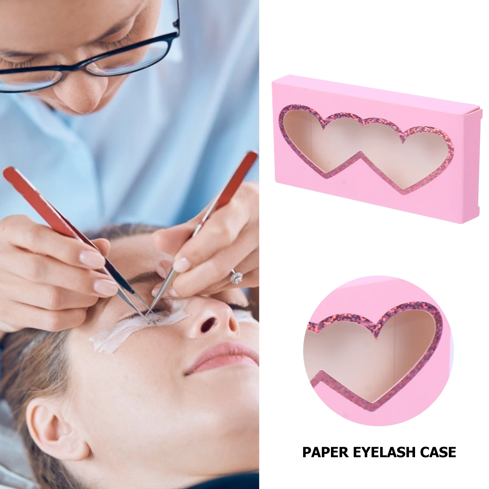 

10 Pcs Heart Shaped Eyelash Box Case False Storage Portable Container Boxes Packaging Paper Organizer