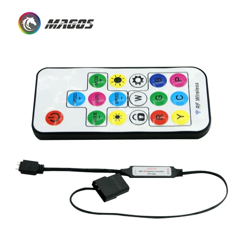 

Контроллер RGB RF для корпуса компьютера Светодиодная лента 3-контактный 5 В или 4-контактный 12 В RGB AURA SYNC Molex 4-контактный источник питания