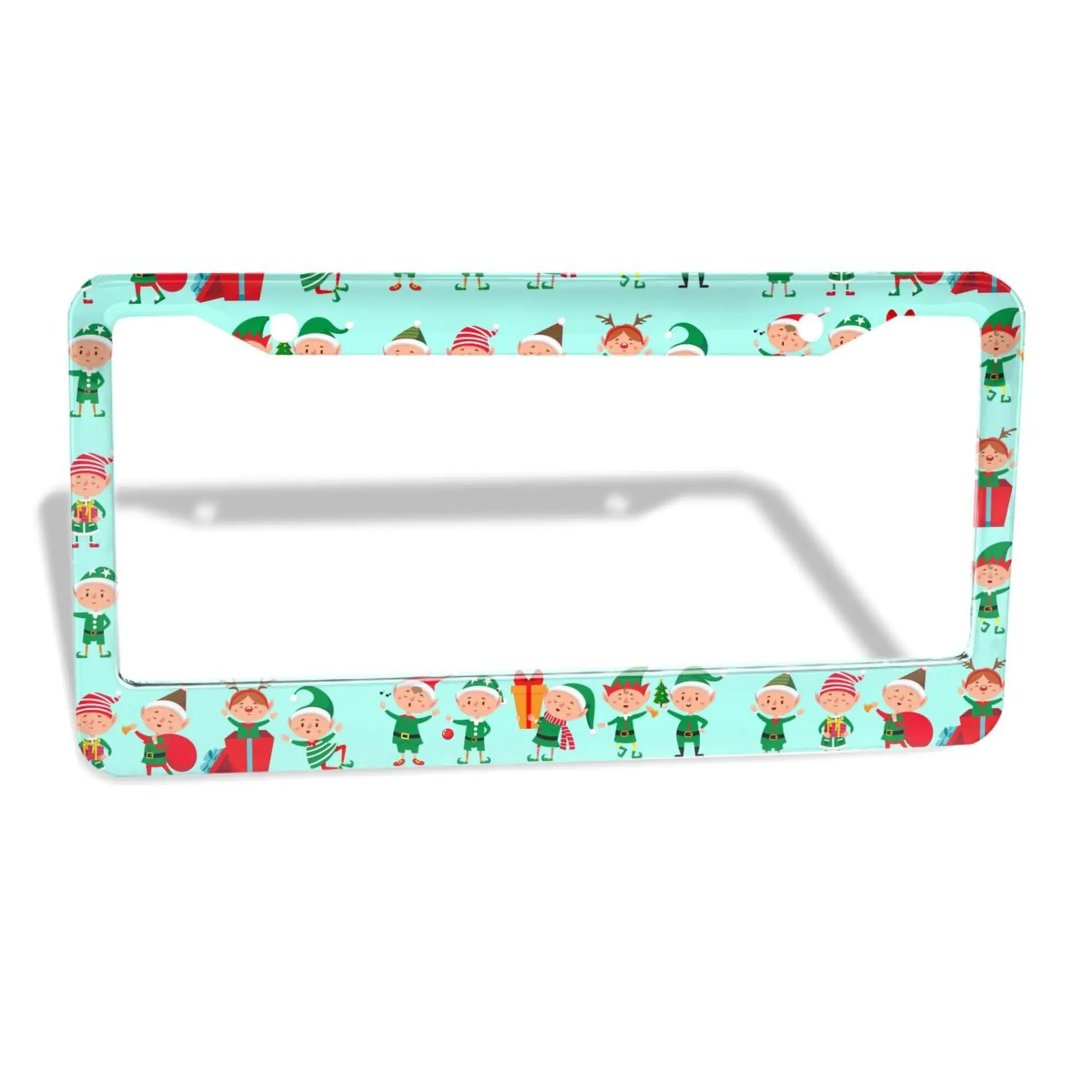 Cute Christmas Elf Car Lisence Plate Frame Holiday Car Decoration for Men Women Vehicles 12x6 Inch Gift Car Plate Holder