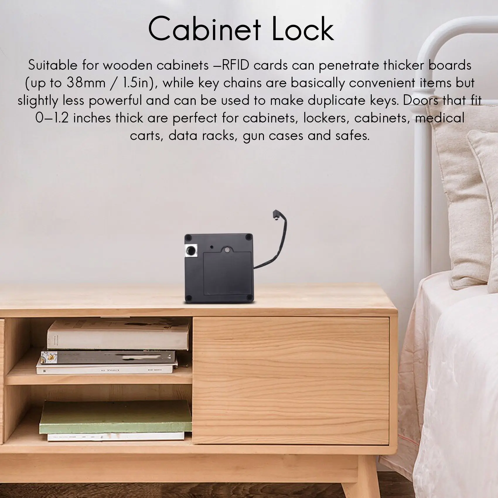 Smart Electronic RFID Cabinet Lock No Hole Easy Installation Furniture Locker Wardrobe Shoe Cabinet Drawer Door Lock With Two Ca
