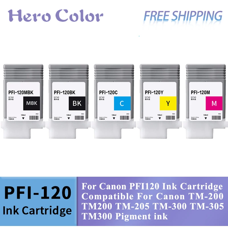 

Чернильный картридж PFI120, совместимый с пигментными чернилами Canon TM-200 TM200 TM-205 TM-300 TM-305 TM300