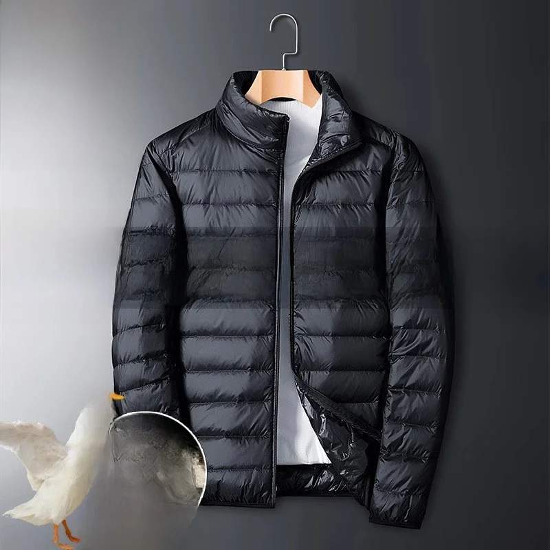 Lightweight ort Men's down Jaet Rice St Man New Sle White Du down Puffer Coat Autumn Winter Outerwear Slim Fit