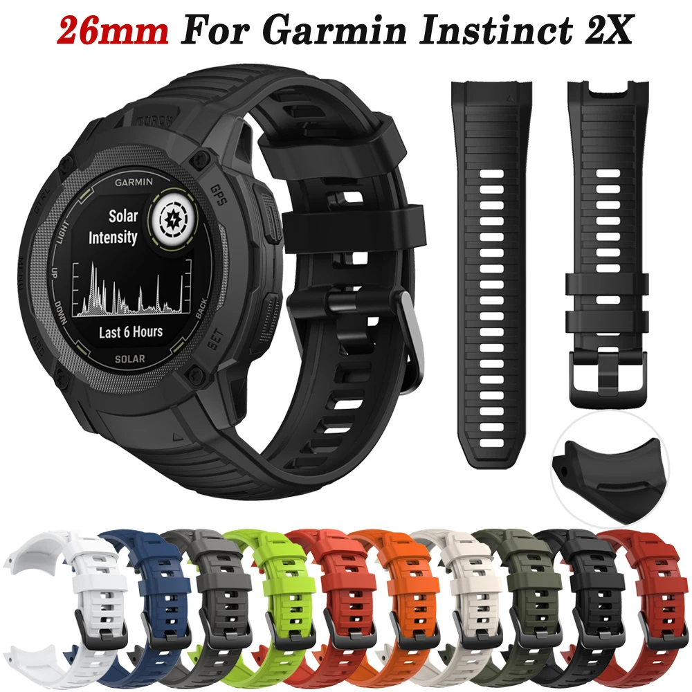 

Ремешок силиконовый для наручных часов Garmin Instinct 2X, запасной браслет на солнечной батарее для Garmin Instinct 2X correa