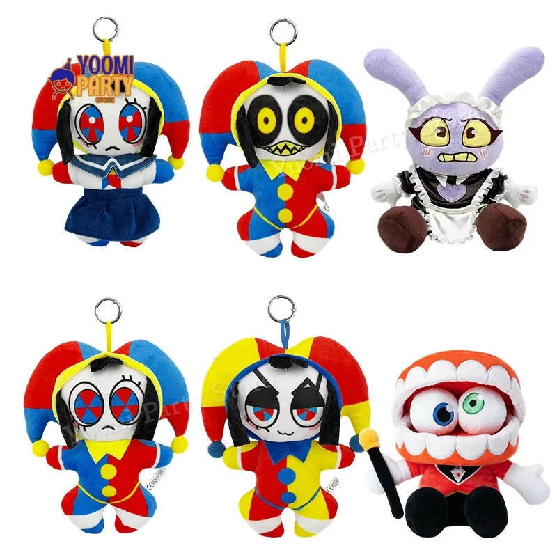 17-25CM Jax Plush Digital Doll Circus Maid Magical Rabbit Clown Cartoon Collectible Home Decor for Fans