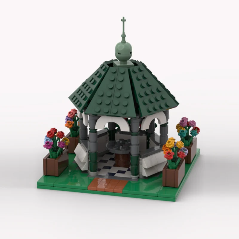 City Street View Modello MOC Mattoni da costruzione Architettura pavilione Tecnologia modulare Regali di festa per bambini Assemblare giocattoli vestito