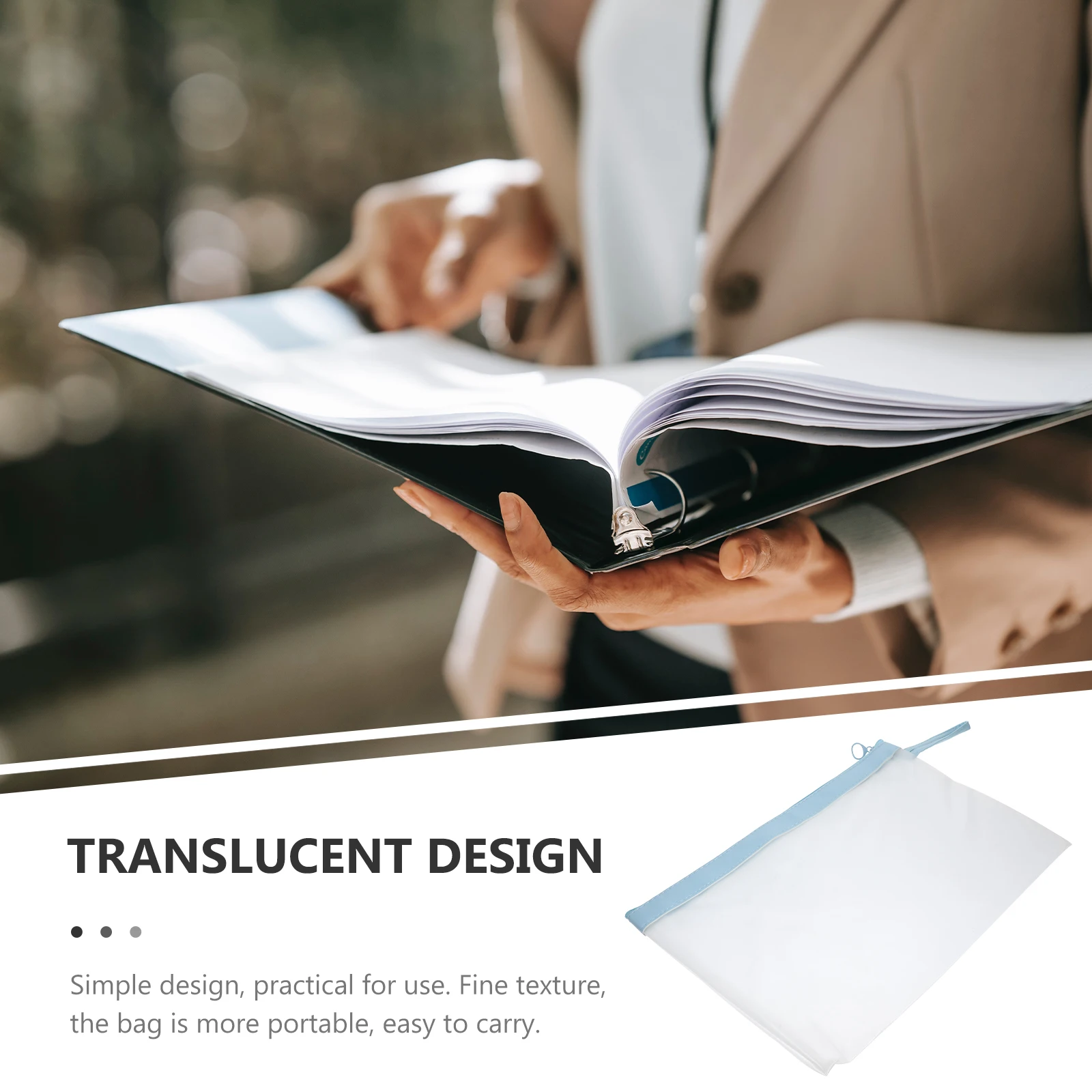 

Waterproof Document Bag Zipper Pouch Stationery Case For Office School File Storage Bag Portable File Organizer Student