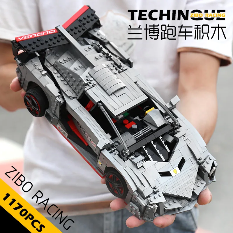 MOULDKING 13110 1170PCS High-Tech Car Toys MOC-10574 Lamborghinis Veneno Roadster Model 20091 Building Blocks Kids DIY Toys Gift