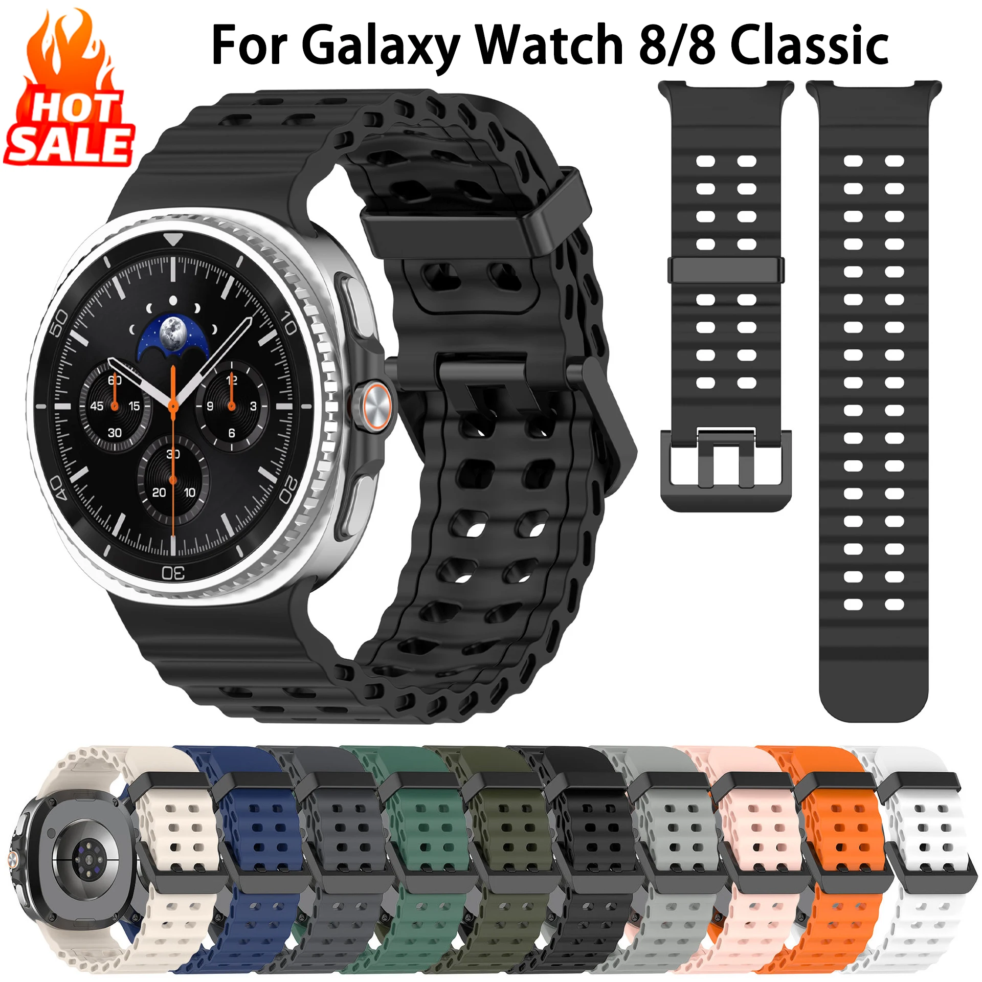 

Ocean Strap for Samsung Galaxy Watch 8 Classic 46mm Breathable Correa Bracelet Galaxy Watch 8 40mm 44mm Silicone Sports Band