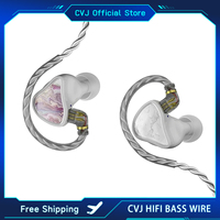 CVJ HIFI Bass Wire Earbuds In Ear Resin Earphones 2 Pin DJ Monitor Headphone Live Streaming Karaoke Headset