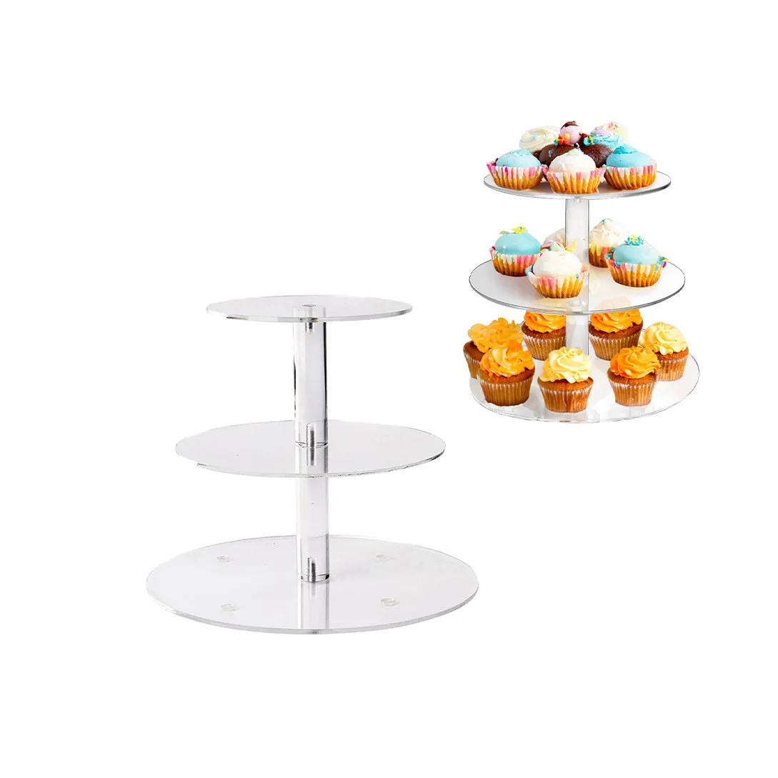 Acrylic Cake Stand Round Cake Stands for Dessert Table Clear Cupcake Stand Birthday Party Pastry Candy Display Riser for Wedding