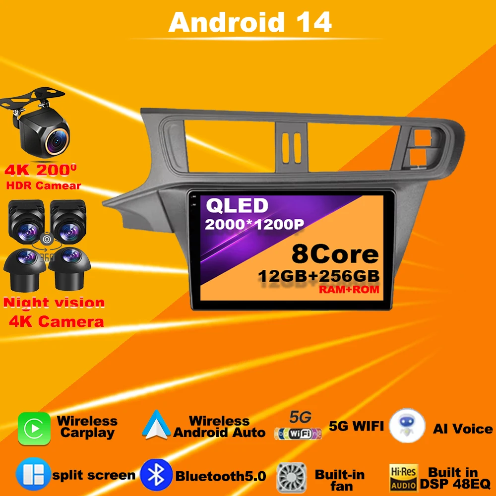 

Car Radio Android 14For Citroen C3-XR 2010 - 2018 Multimedia carplay 4G GPS Navigation Touch Screen Autoradio 2din no 2din dvd