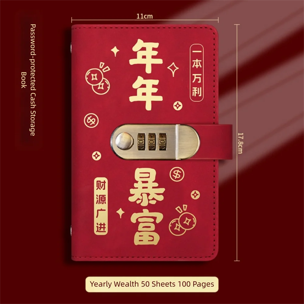 Met wachtwoordslot 100 enveloppen Geldbesparende uitdaging Bespaar geld Ontvang rijke besparingen Binder Grote capaciteit Waterdicht