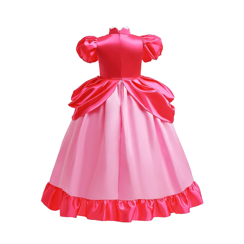 Peach Dress for Girls Halloween Cosplay Costume Children Stage Performance Clothes Kids Birthday Carnival Party Outfits