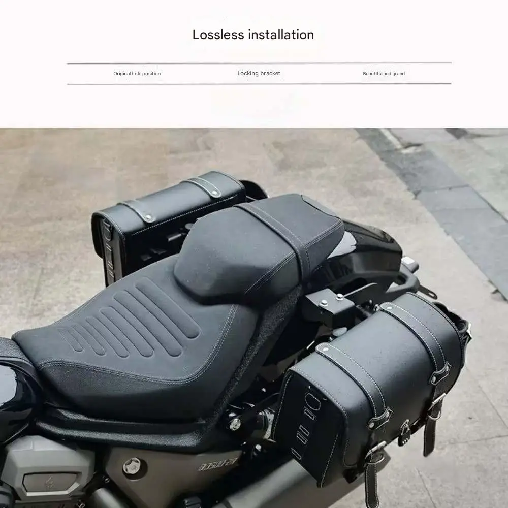 Motorcycle side bag modification parts canvas bag quick release waterproof side leather bag for Benda Dark Flag 500