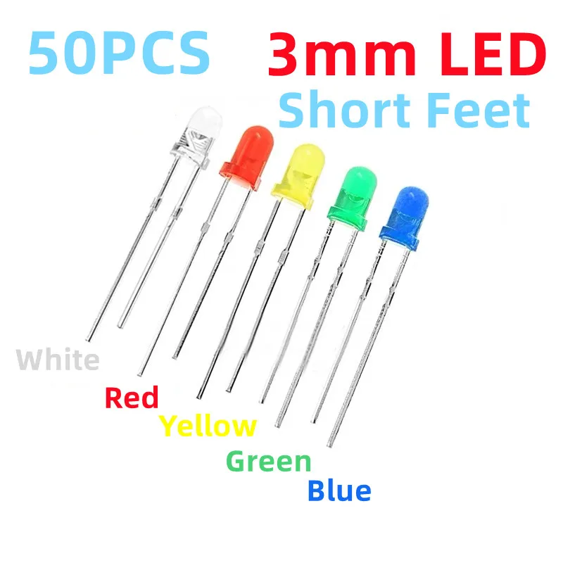 

Новинка, 50 шт., 3 мм, Φ, короткие бусины, желтые, белые, зеленые, синие, красные