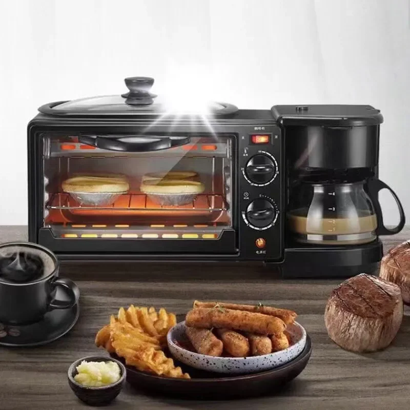 3-In-1 Breakfast Machine Coffee Machine Sandwich Oven Toaster Toast Gift Machine