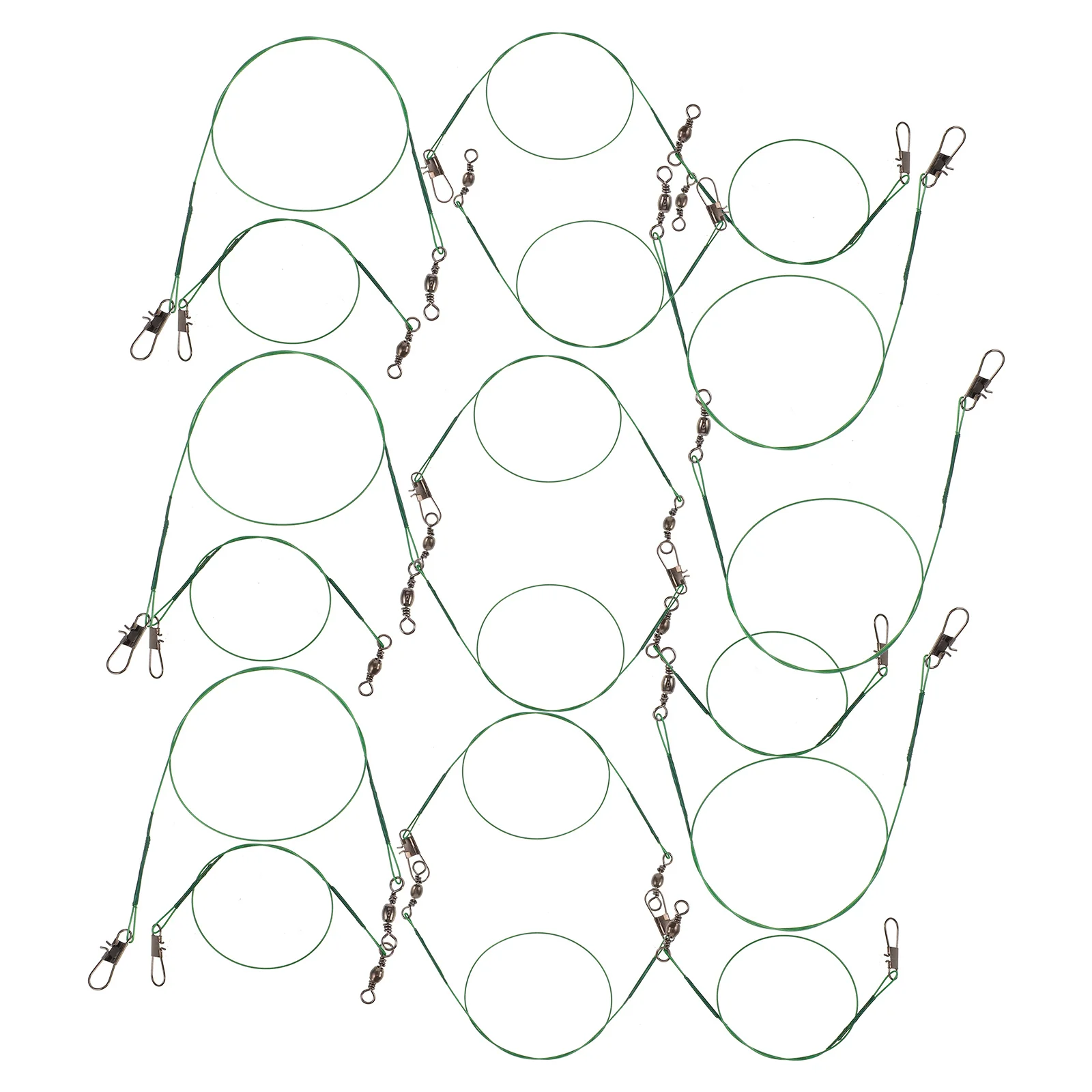 40 Pcs Wire Rope Fishing Tackle Leader Twine for Line Hooks Freshwater Accessories Sub-line with Snaps Kit