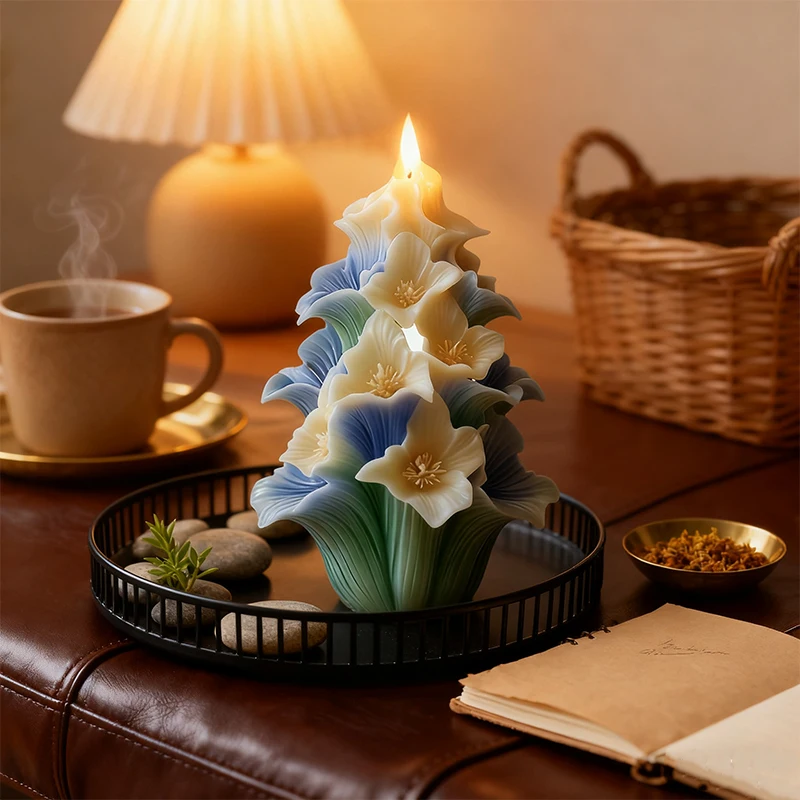 

Flower Shaped Candle Silicone Mold 3D Floral Candle Making Mold for DIY Candle Craft Home Decoration Supplies