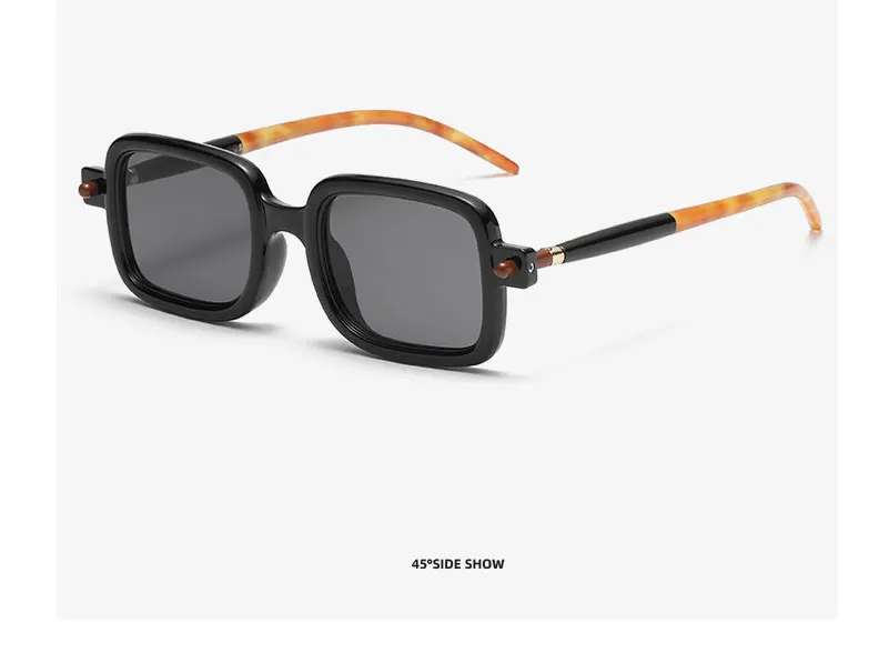 Neue modische quadratische Sonnenbrille für Damen und Herren, Vintage-Markendesigner, Punk-Sonnenbrille, klare Gläser, Spiegelbrille – Detail 16