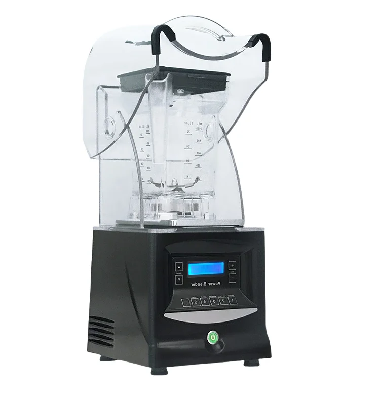 Blender Komersial Mesin Makanan Penghancur Es Blender Smoothie Pembuat Jus Buah Dengan Penutup Penghancur Es