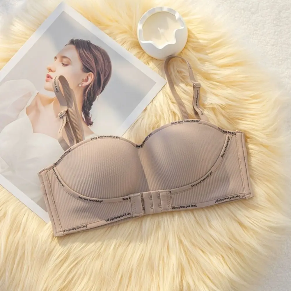 حمالة صدر لاسلكية بزر أمامي عميق على شكل حرف V حمالة صدر بدون خياطة مناسبة للنساء مقاومة للصدمات ومضادة للترهل ملابس داخلية للفتيات