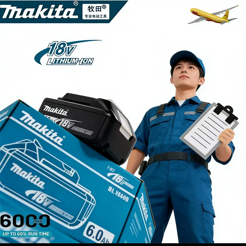 

100% original Makita 18V 6Ah rechargeable lithium-ion battery, powerful and long-lasting, suitable for Makita BL1860 ⭐️ BL1860B