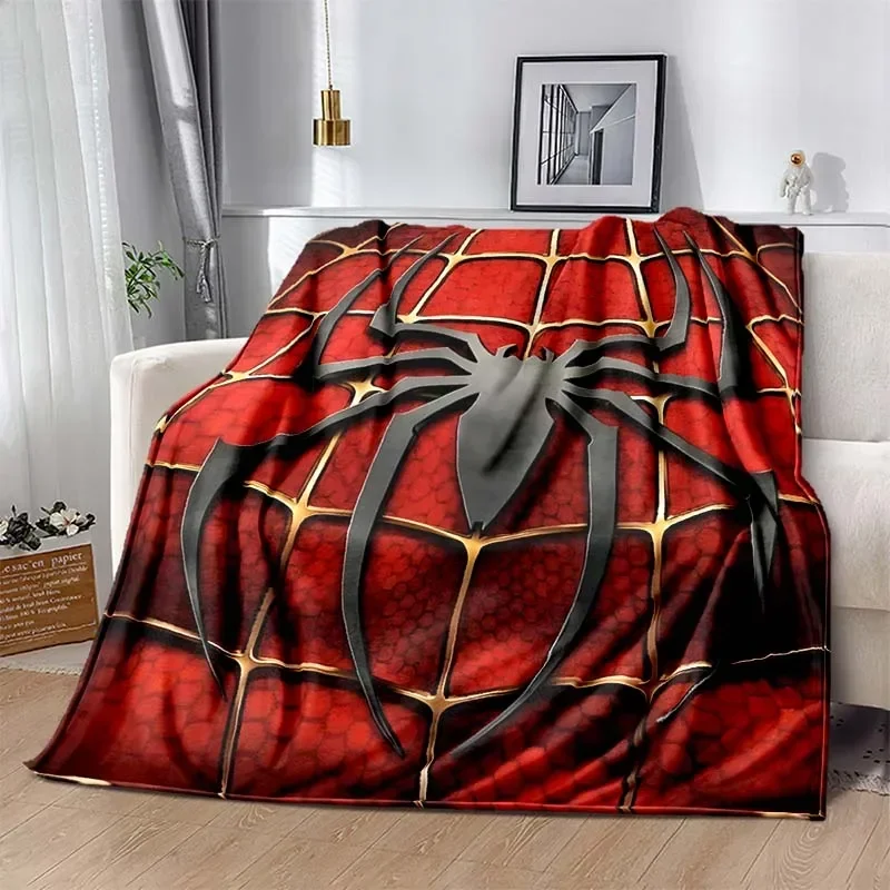 Manta Estampada de Spiderman de Marvel, Suave y Cálida, en Varios Tamaños para Niños y Adultos, Ideal para Cama, Sofá, Viajes y Exteriores