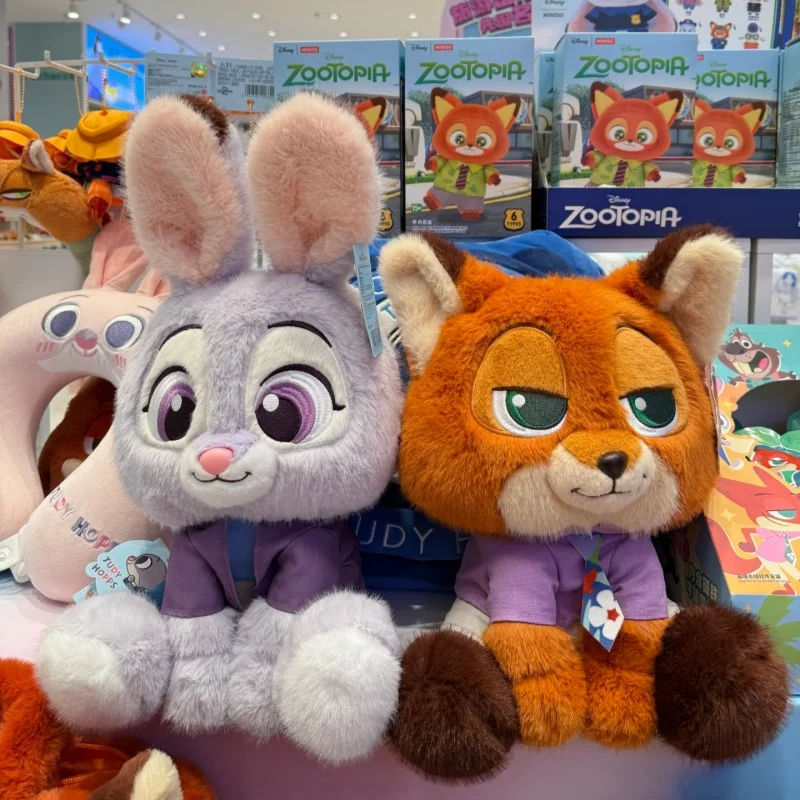 

Оригинальная плюшевая кукла Дисней «Зоотопия» Джуди и Ник, милая, мягкая, в сидячей позе, украшение для комнаты, подарок для пары на праздник или день рождения, сюрприз