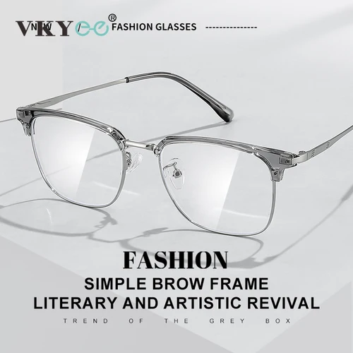 Imagen 2 del producto VICKY Square hombres de negocios 8026 Anti-luz azul clásico Retro Anti-luz azul gafas de lectura mujeres prescripción personalizada