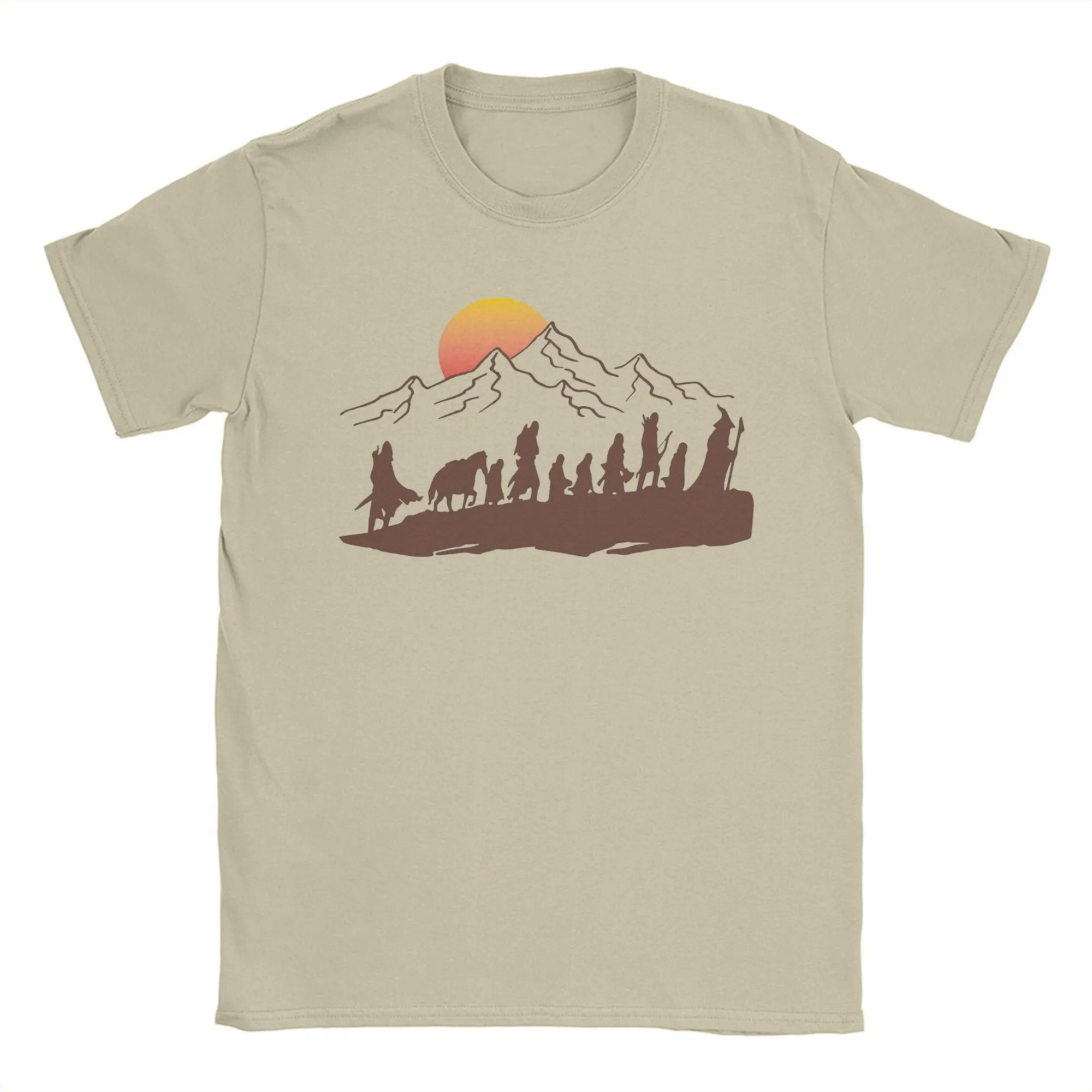 The Fellowship L-Lords Of The R-Rings T Shirts Pure Funny T-Shirts Round Neck  Tee Shirt Short Sleeve Clothes Summer