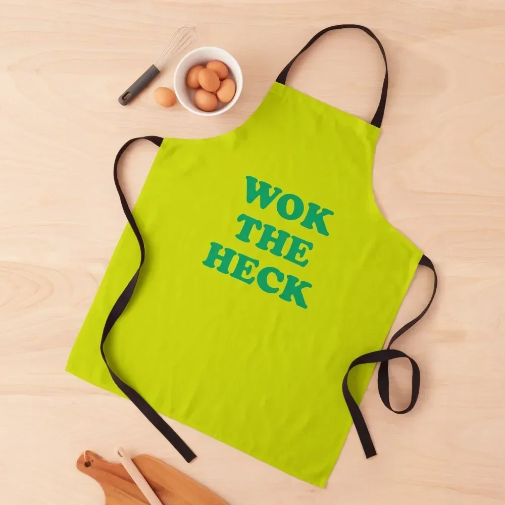 

Wok the Heck, Retro Pun Apron Kitchen For Man women's kitchens Waterproof Kitchen For Women Things For Home And Kitchen Apron