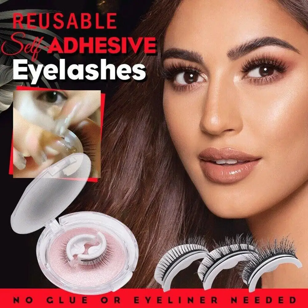 Natural self-adhesive false eyelashes repeated without glue with multiple options available curling thicken Makeup Tool